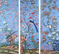 silk wallpaper, hand painted wallpaper, chinoiserie wallpaper, chinese wallpaper