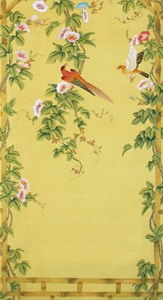 silk wallpaper, hand painted wallpaper, chinoiserie wallpaper, chinese wallpaper